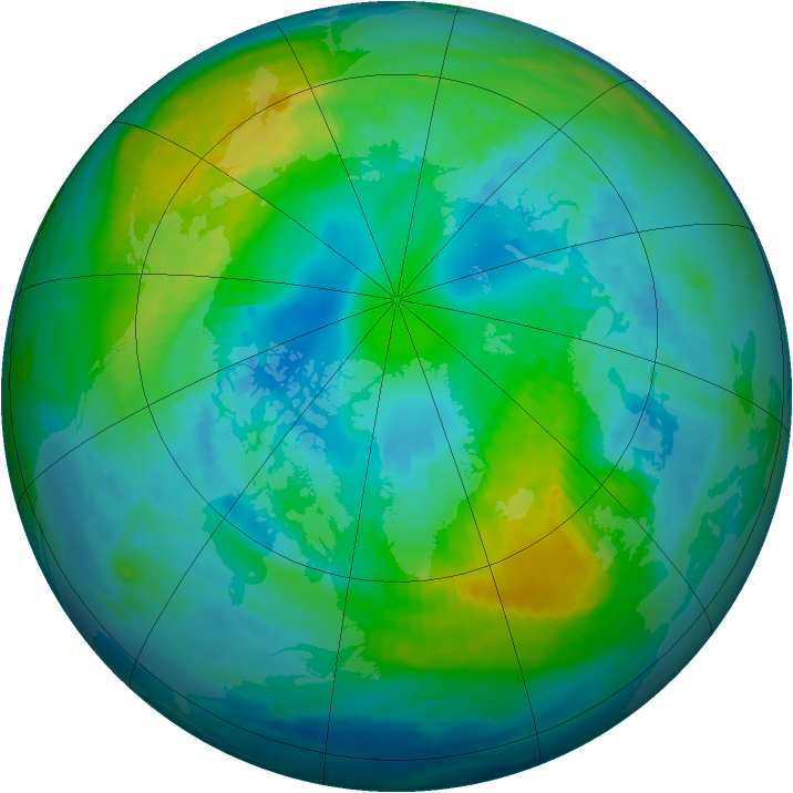 Arctic ozone map for 16 October 1987